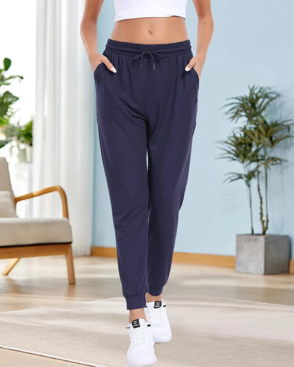 ZENEX 3 Pack Joggers for Women & Women's Sweatpants with Pockets, for Running Yoga Workout Lounge Pants.