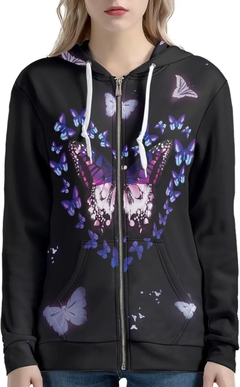 Zipper Hoodies for Women Oversized Athletic Fall Cardigan Plus Size