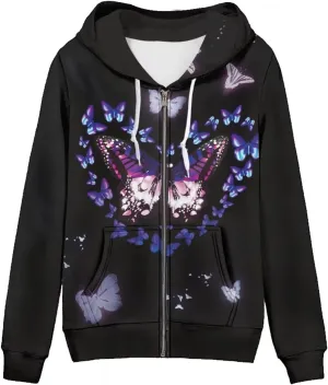 Zipper Hoodies for Women Oversized Athletic Fall Cardigan Plus Size