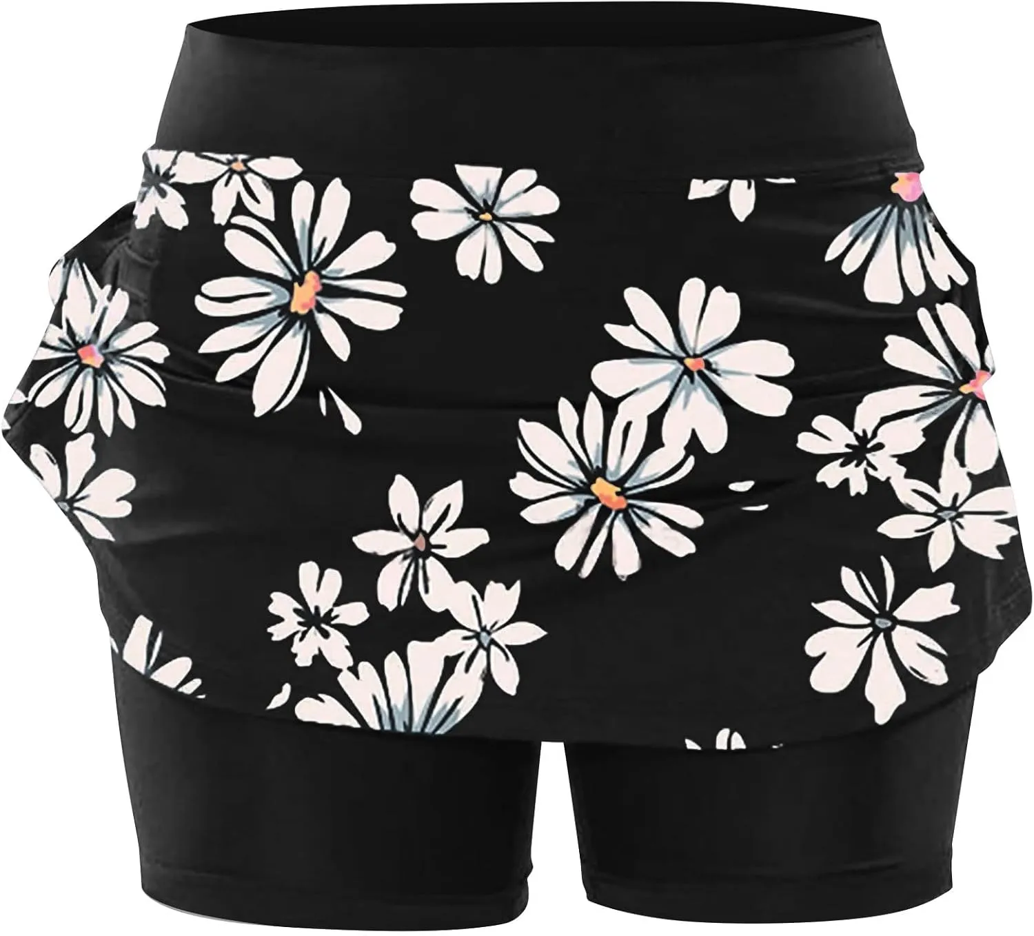 ZYXTIM Tennis Skirt for Women Athletic Skorts with Pockets Plus Size High Waist Tummy Control Stretch Quick Dry Mini Skirt
